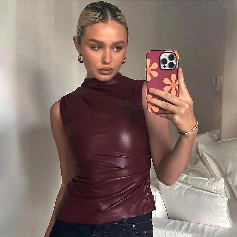 Queentia Leather Top