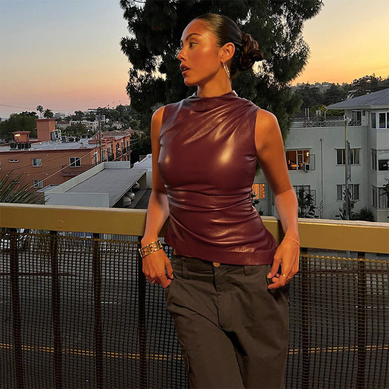 Queentia Leather Top