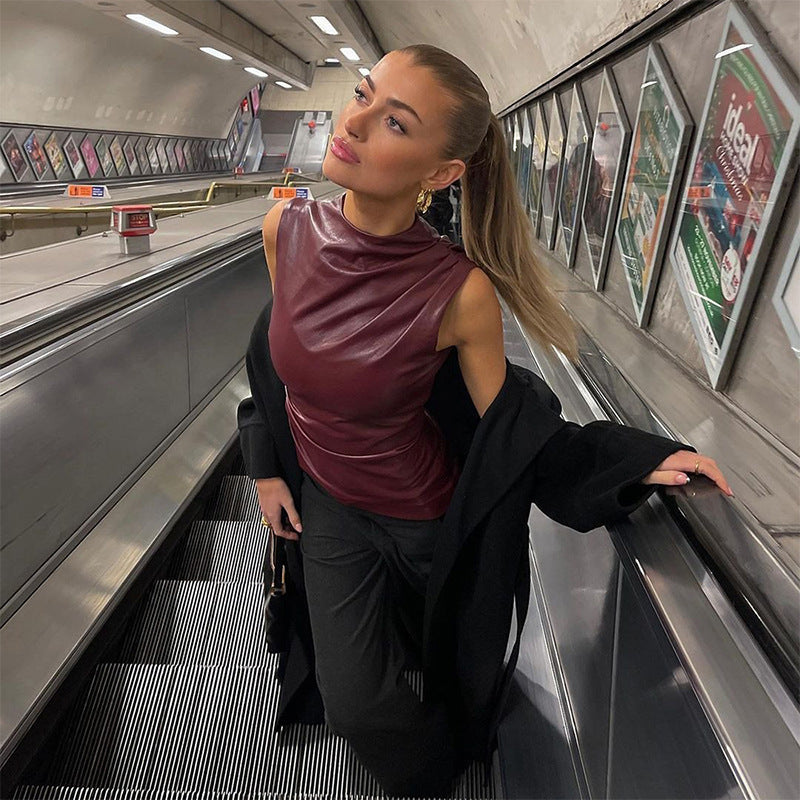 Queentia Leather Top
